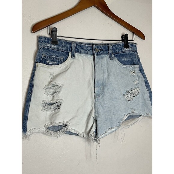 Altrd State Vervet Women Medium Color Block Y2K 90s Blue Denim Short - Picture 3 of 6